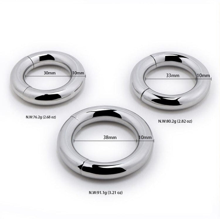 0476M      Babe Magnet Stainless Steel Magnetic Ball Stretcher Ring, Small Cock Ring   , Sub-Shop.com Bondage and Fetish Superstore