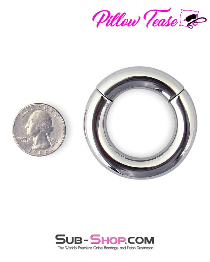 0476M      Babe Magnet Stainless Steel Magnetic Ball Stretcher Ring, Small Cock Ring   , Sub-Shop.com Bondage and Fetish Superstore