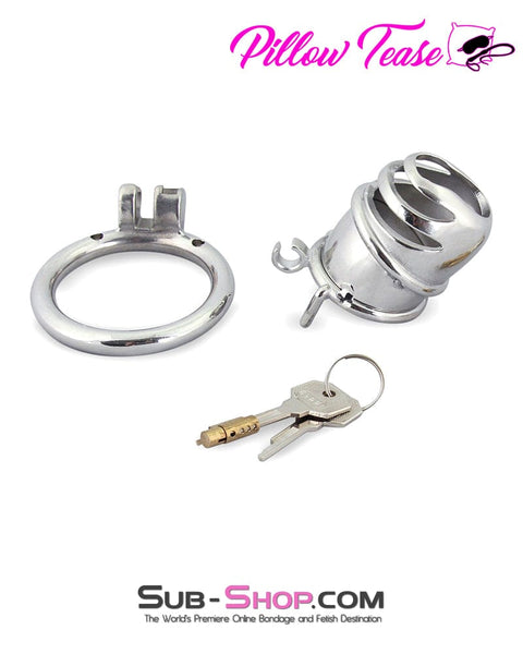 0482M      The Enforcer High Security Stainless Steel Chastity Cock Cage Chastity   , Sub-Shop.com Bondage and Fetish Superstore
