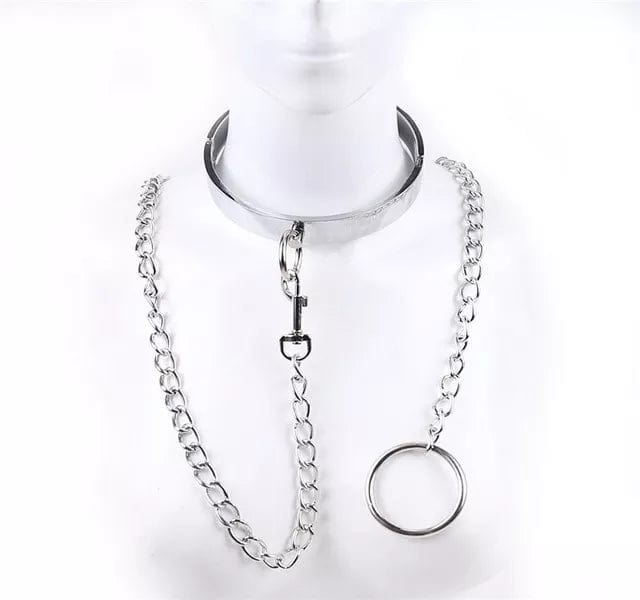 0609DL      Steel Slave Boy Collar and Leash Set Collar   , Sub-Shop.com Bondage and Fetish Superstore