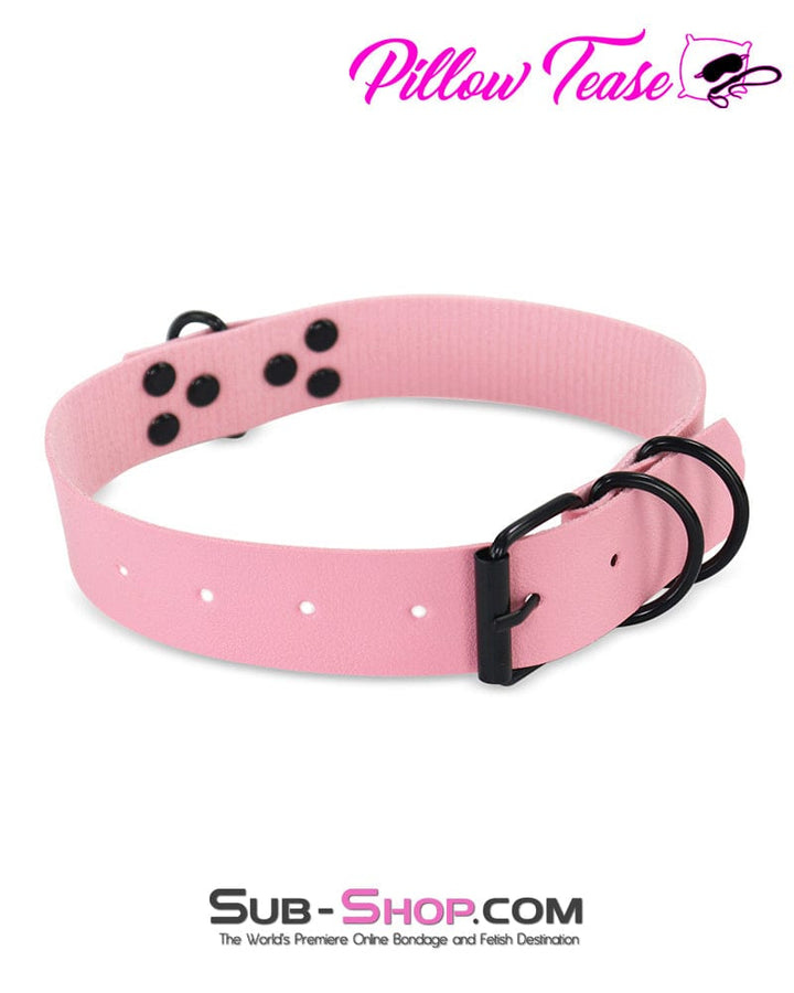 0811DL      Pink Gothic Bondage Collar with Black Hardware Collar   , Sub-Shop.com Bondage and Fetish Superstore