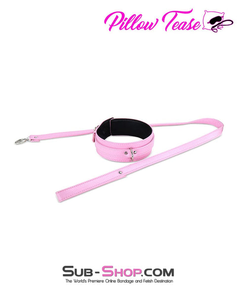 0841DL      Princess Pink Bondage Collar and Leash Set Collar   , Sub-Shop.com Bondage and Fetish Superstore
