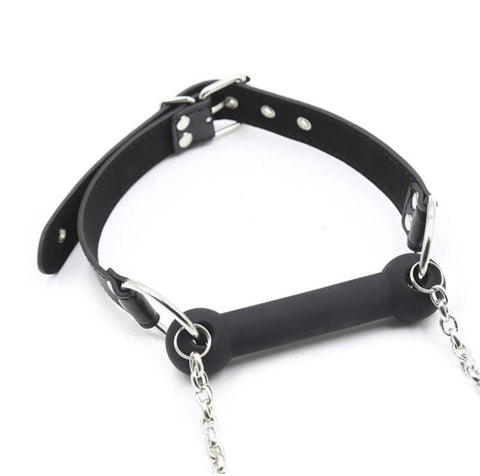 0888MQ      Black Strap Silicone Bit Gag with Reins Gags   , Sub-Shop.com Bondage and Fetish Superstore