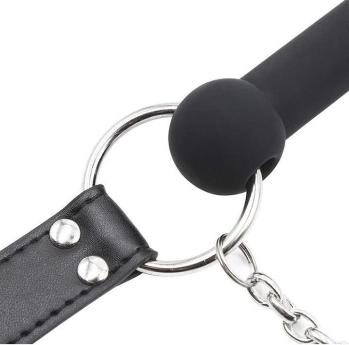 0888MQ      Black Strap Silicone Bit Gag with Reins Gags   , Sub-Shop.com Bondage and Fetish Superstore