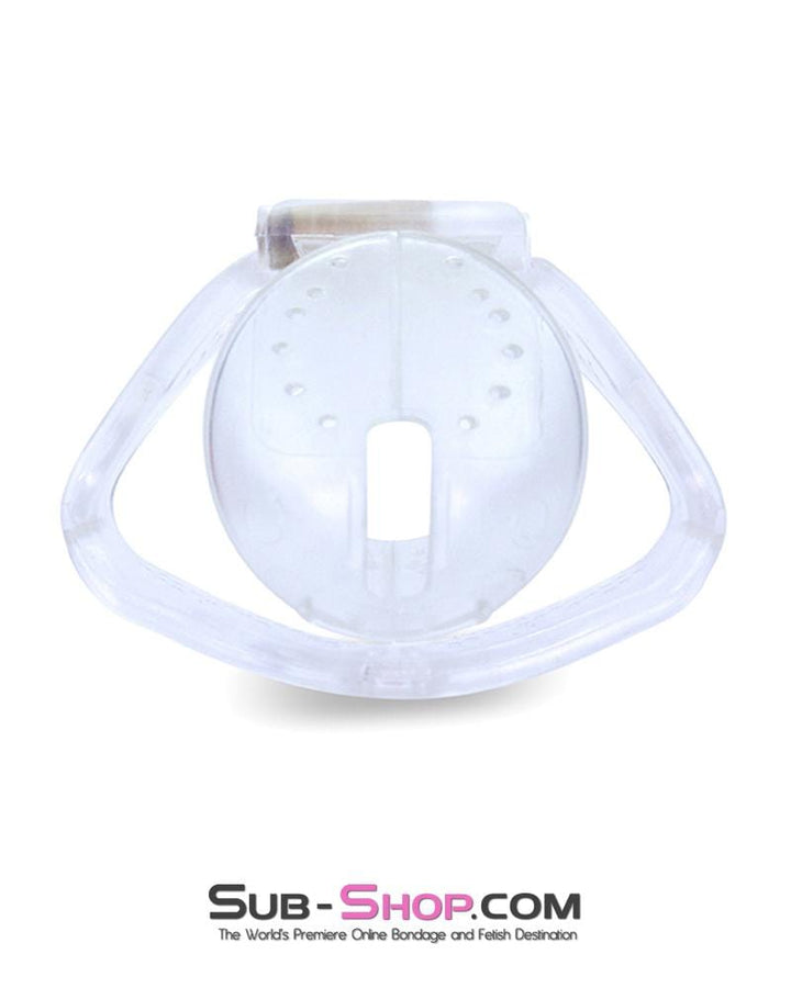 1305AR      Mistresses Little Slave Short Clear High Security Ventilated Locking Male Chastity Device - MEGA Deal MEGA Deal   , Sub-Shop.com Bondage and Fetish Superstore