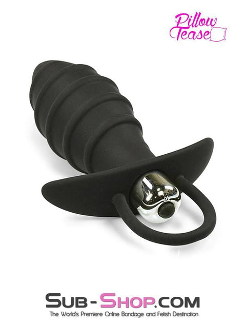 1309M      The Pacifier Ribbed Vibrating Butt Plug - LAST CHANCE - Final Closeout! Black Friday Blowout   , Sub-Shop.com Bondage and Fetish Superstore