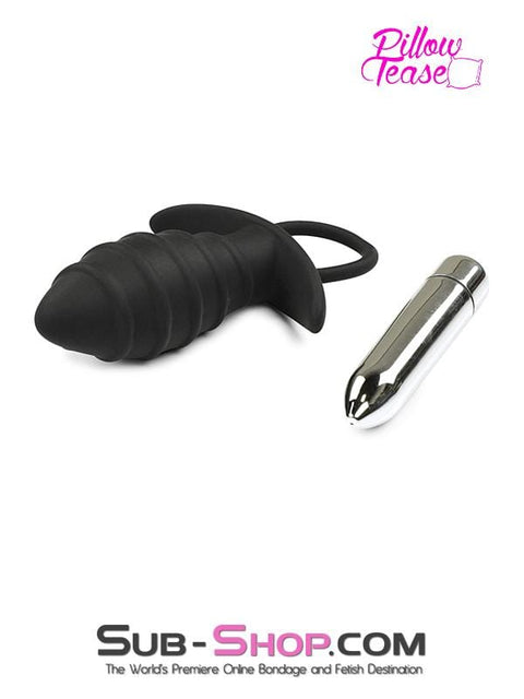 1309M      The Pacifier Ribbed Vibrating Butt Plug - LAST CHANCE - Final Closeout! Black Friday Blowout   , Sub-Shop.com Bondage and Fetish Superstore