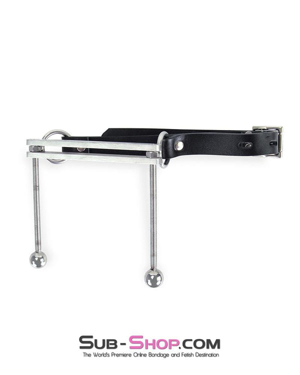 1323M-SIS      Dungeon Mistress Sissy Boi Bondage Tongue Flail Stainless Steel Locking Open Mouth Tongue Trap Gag Sissy   , Sub-Shop.com Bondage and Fetish Superstore