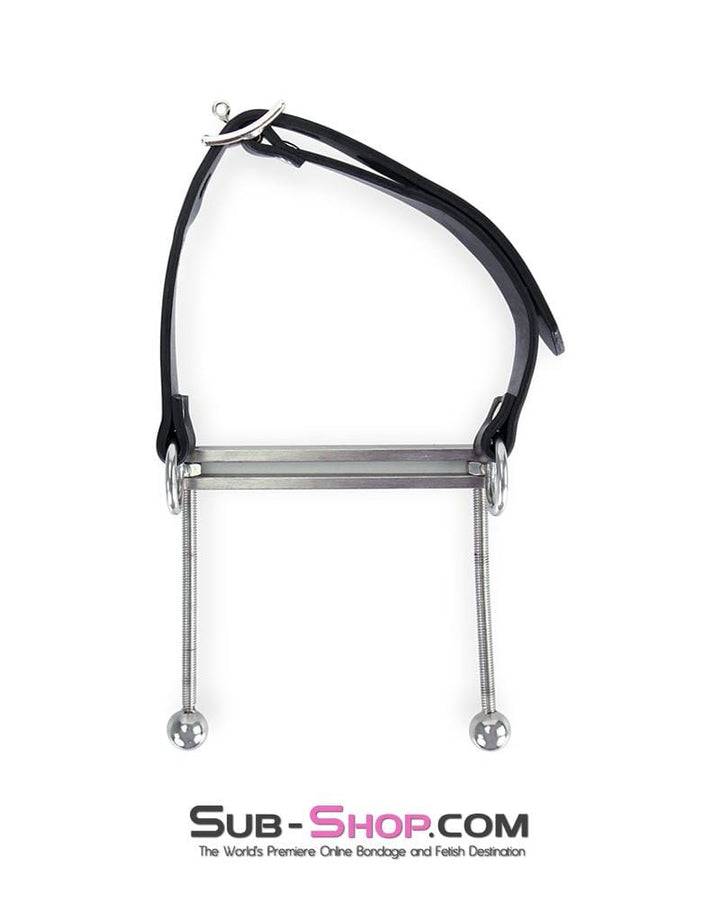 1323M-SIS      Dungeon Mistress Sissy Boi Bondage Tongue Flail Stainless Steel Locking Open Mouth Tongue Trap Gag Sissy   , Sub-Shop.com Bondage and Fetish Superstore