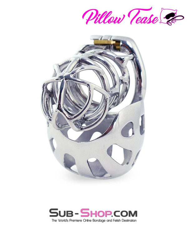1341AR      Full Coverage Steel Locking Chastity Tease and CBT Device, 1.75" Cock Ring Chastity   , Sub-Shop.com Bondage and Fetish Superstore