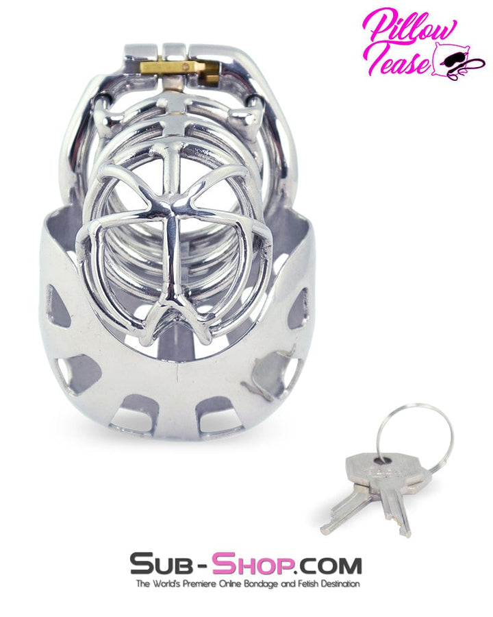 1341AR      Full Coverage Steel Locking Chastity Tease and CBT Device, 1.75" Cock Ring Chastity   , Sub-Shop.com Bondage and Fetish Superstore