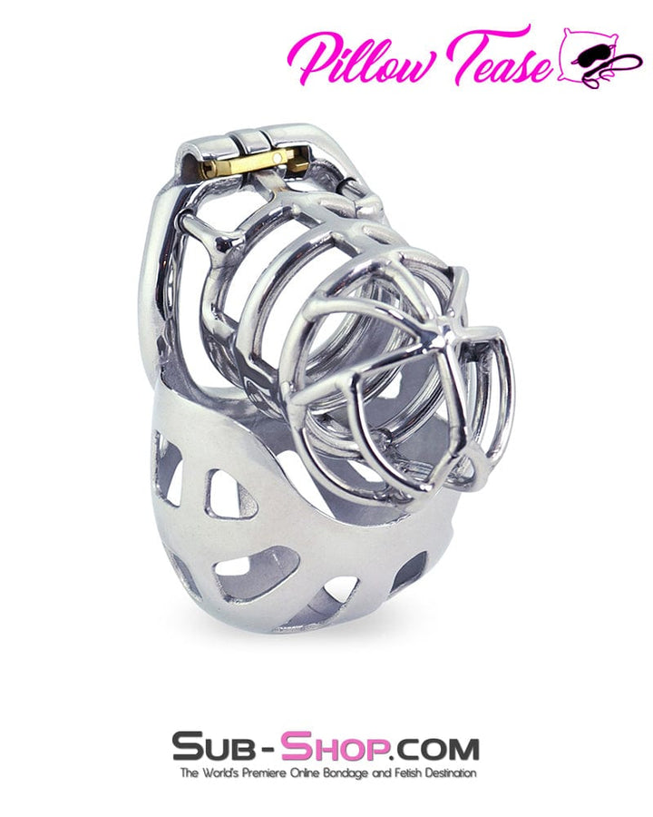 1341AR      Full Coverage Steel Locking Chastity Tease and CBT Device, 1.75" Cock Ring Chastity   , Sub-Shop.com Bondage and Fetish Superstore