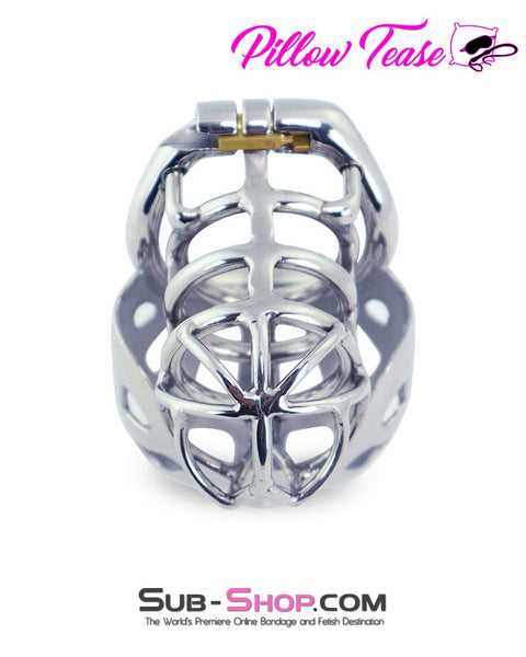 1341AR      Full Coverage Steel Locking Chastity Tease and CBT Device, 1.75" Cock Ring Chastity   , Sub-Shop.com Bondage and Fetish Superstore