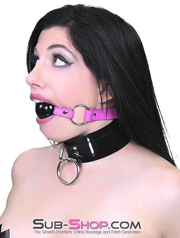 0607A      Something Shiny Black Luxe PVC Collar Collar   , Sub-Shop.com Bondage and Fetish Superstore