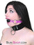 1342RS      Locking Hot Pink Strap Small Black Rubber Ball Gag - LAST CHANCE - Final Closeout! Black Friday Blowout   , Sub-Shop.com Bondage and Fetish Superstore