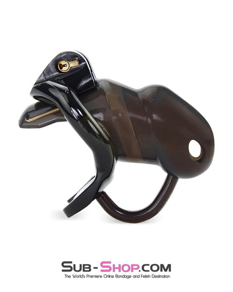 1348AR      Short Black Cock Blocker Silicone Locking Male Chastity with Ball Divider Chastity   , Sub-Shop.com Bondage and Fetish Superstore
