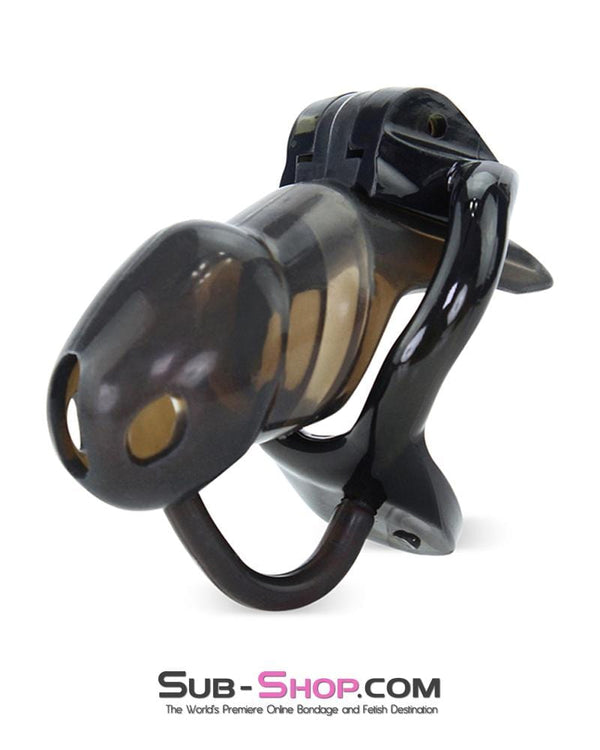 1348AR      Short Black Cock Blocker Silicone Locking Male Chastity with Ball Divider - MEGA Deal MEGA Deal   , Sub-Shop.com Bondage and Fetish Superstore