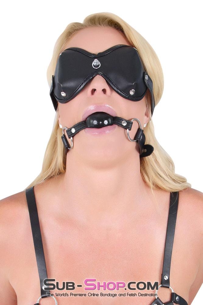2520LT      MMMPHH Black Locking Leatherette Small Ballgag Gags   , Sub-Shop.com Bondage and Fetish Superstore