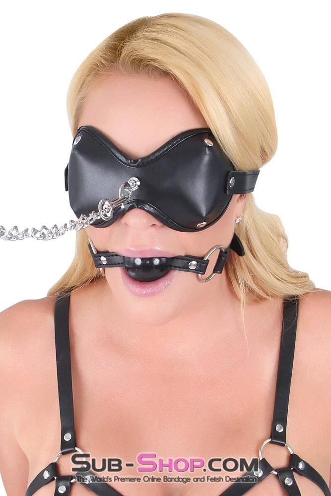 2520LT      MMMPHH Black Locking Leatherette Small Ballgag - MEGA Deal MEGA Deal   , Sub-Shop.com Bondage and Fetish Superstore