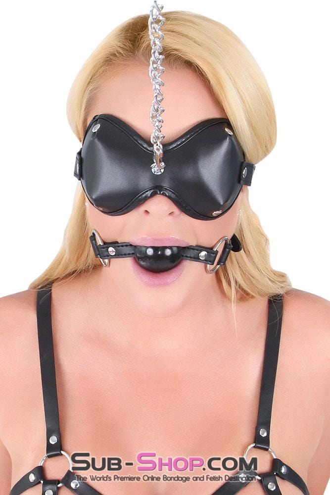 2520LT      MMMPHH Black Locking Leatherette Small Ballgag - MEGA Deal MEGA Deal   , Sub-Shop.com Bondage and Fetish Superstore