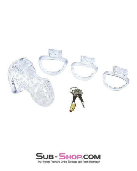 1422AR      Boy Toy Clear High Security Pin Tumbler Locking Cock Cage Chastity Chastity   , Sub-Shop.com Bondage and Fetish Superstore