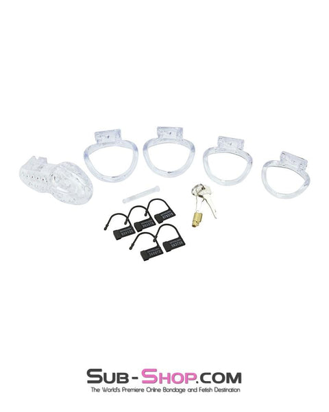 1422AR      Boy Toy Clear High Security Pin Tumbler Locking Cock Cage Chastity - MEGA Deal MEGA Deal   , Sub-Shop.com Bondage and Fetish Superstore