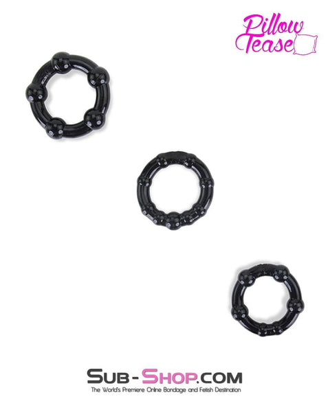1436M      3 Ring Beaded Cock Ring Set Cock Ring   , Sub-Shop.com Bondage and Fetish Superstore