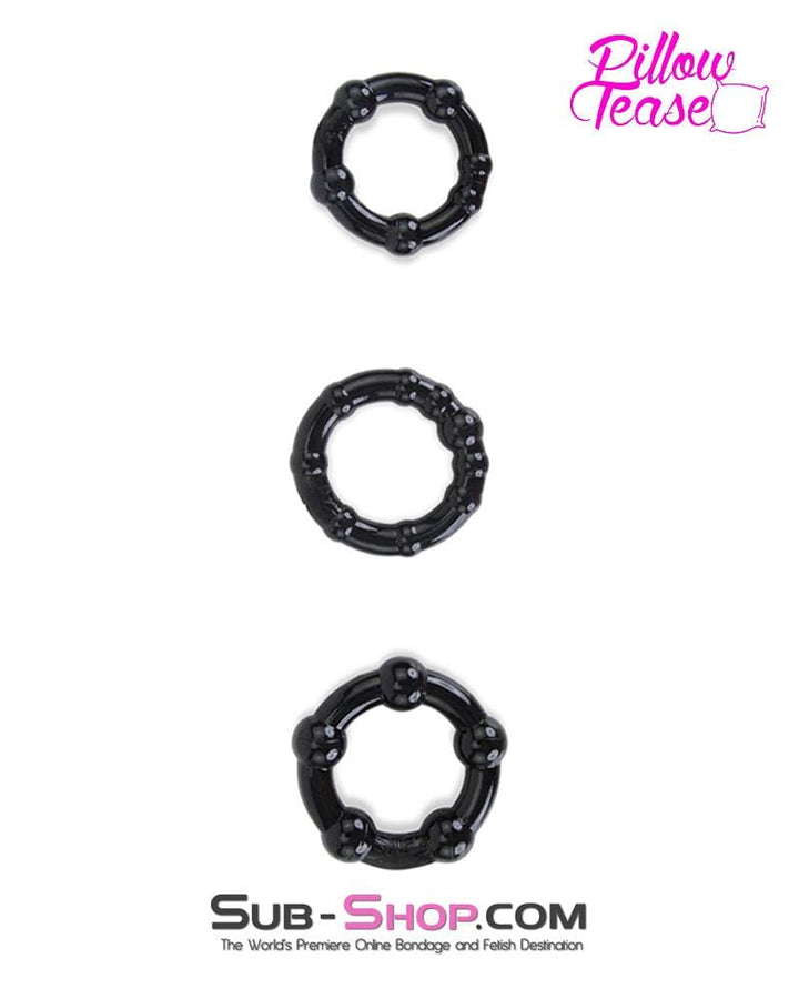 1436M      3 Ring Beaded Cock Ring Set Cock Ring   , Sub-Shop.com Bondage and Fetish Superstore