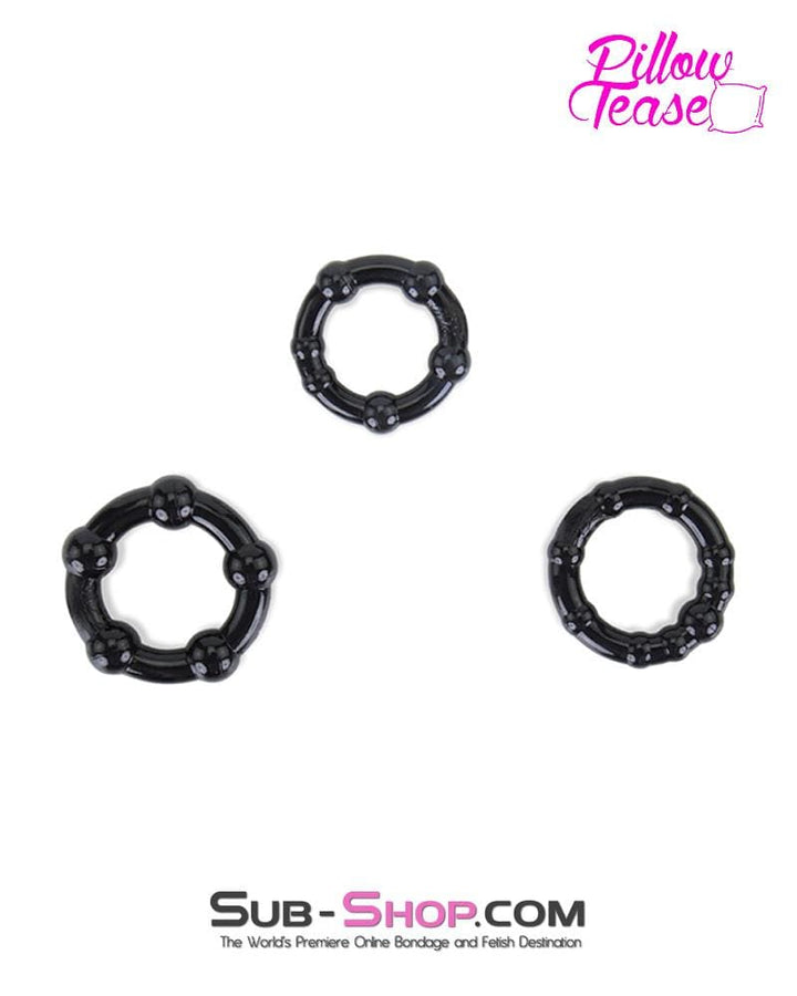 1436M      3 Ring Beaded Cock Ring Set Cock Ring   , Sub-Shop.com Bondage and Fetish Superstore