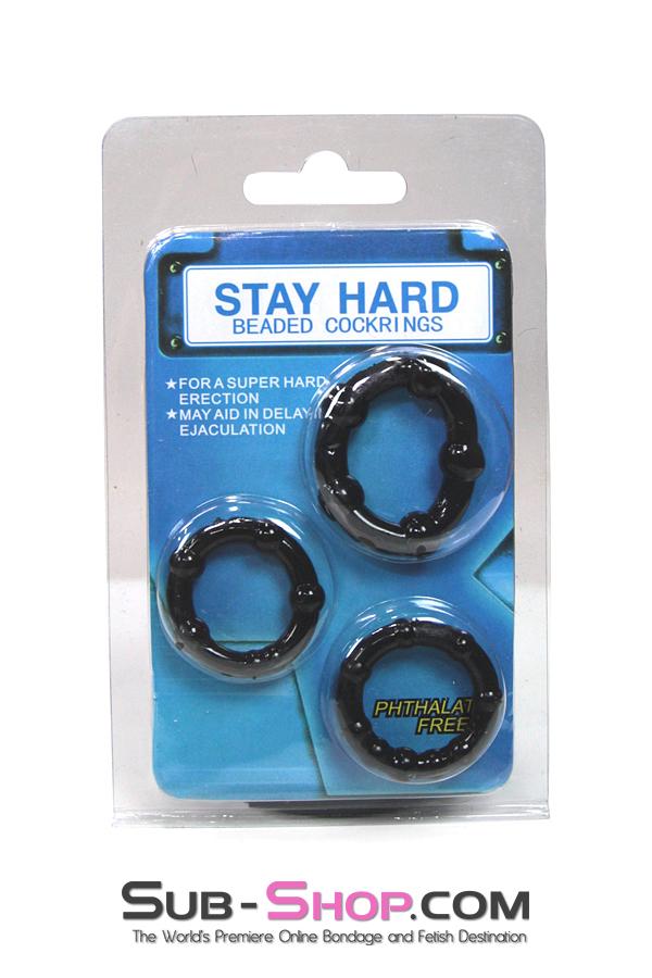 1436M      3 Ring Beaded Cock Ring Set Cock Ring   , Sub-Shop.com Bondage and Fetish Superstore
