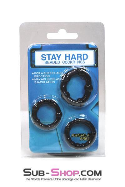 1436M      3 Ring Beaded Cock Ring Set - MEGA Deal Black Friday Blowout   , Sub-Shop.com Bondage and Fetish Superstore