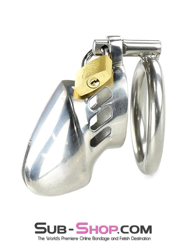 7037AR      Hard Evidence Shorty Steel Chastity Device Chastity   , Sub-Shop.com Bondage and Fetish Superstore