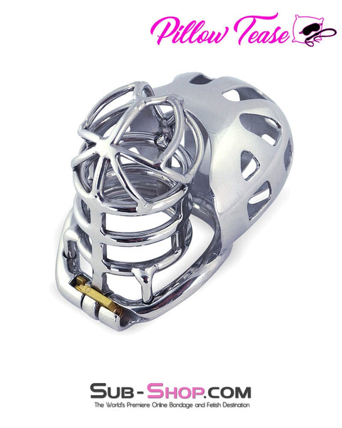 1445AR      Full Coverage Steel Locking Chastity Tease and CBT Device, 2" Cock Ring Chastity   , Sub-Shop.com Bondage and Fetish Superstore