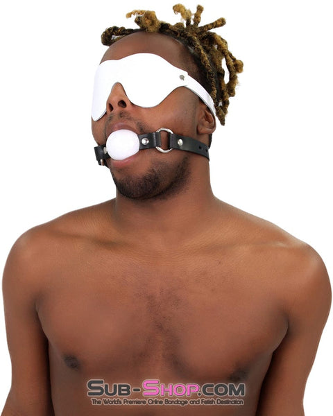 1456A   Code of Silence Locking Ball Gag Strap, White Gags   , Sub-Shop.com Bondage and Fetish Superstore