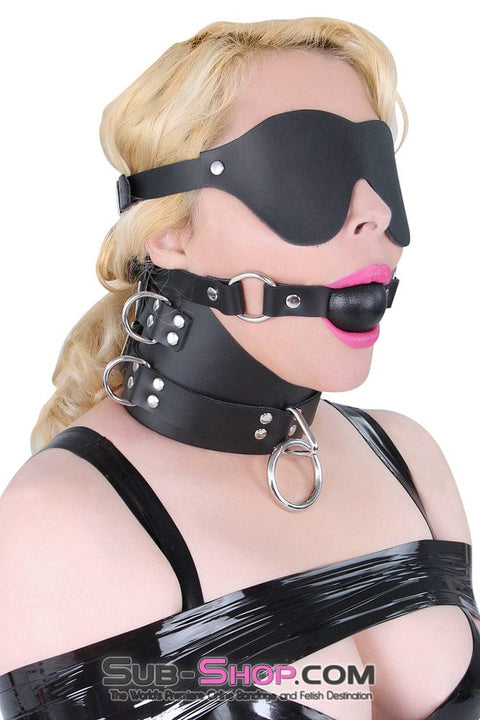 1454A      In The Dark Leather Buckling Blindfold Blindfold   , Sub-Shop.com Bondage and Fetish Superstore