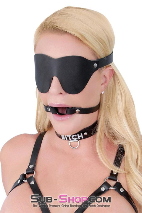 1454A      In The Dark Leather Buckling Blindfold Blindfold   , Sub-Shop.com Bondage and Fetish Superstore