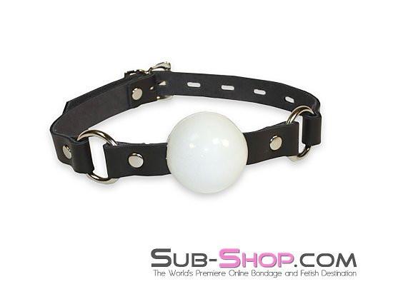 1456A   Code of Silence Locking Ball Gag Strap, White Gags   , Sub-Shop.com Bondage and Fetish Superstore
