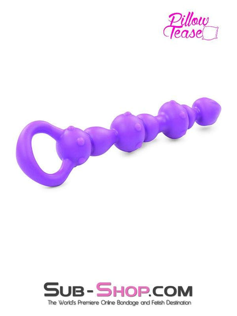 1457A      Purple Silicone Anal Massager with Pull Ring - LAST CHANCE - Final Closeout! MEGA Deal   , Sub-Shop.com Bondage and Fetish Superstore