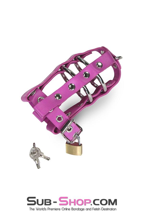 1461DL     Sissy’s Locking Leatherette Cock & Balls Cage with Lead Ring Tip Cock Cage   , Sub-Shop.com Bondage and Fetish Superstore