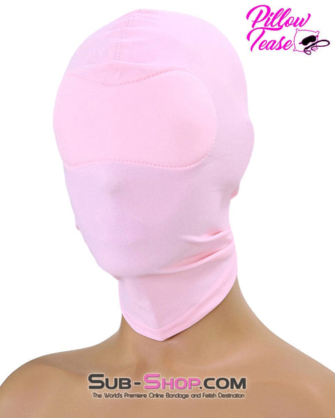 1474DL      Pink Spandex Bondage Hood with Sewn In Blindfold Hoods   , Sub-Shop.com Bondage and Fetish Superstore