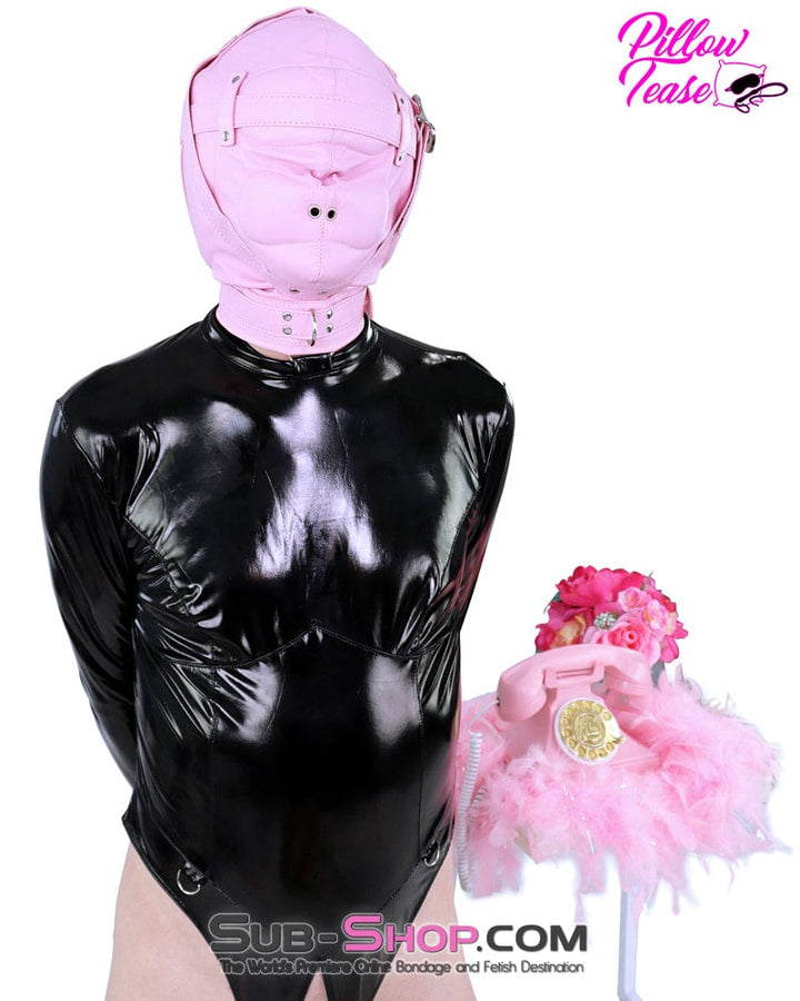 1476DL      Princess Pink Sensory Deprivation Locking Hood Hoods   , Sub-Shop.com Bondage and Fetish Superstore