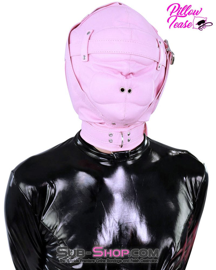 1476DL      Princess Pink Sensory Deprivation Locking Hood Hoods   , Sub-Shop.com Bondage and Fetish Superstore