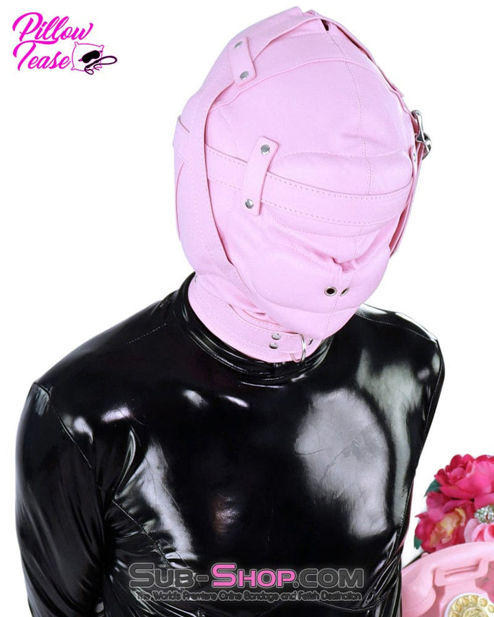 1476DL      Princess Pink Sensory Deprivation Locking Hood Hoods   , Sub-Shop.com Bondage and Fetish Superstore