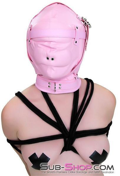 1476DL      Princess Pink Sensory Deprivation Locking Hood Hoods   , Sub-Shop.com Bondage and Fetish Superstore