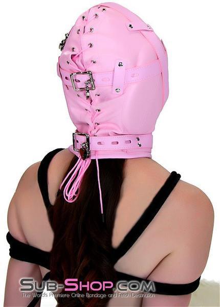 1476DL      Princess Pink Sensory Deprivation Locking Hood Hoods   , Sub-Shop.com Bondage and Fetish Superstore