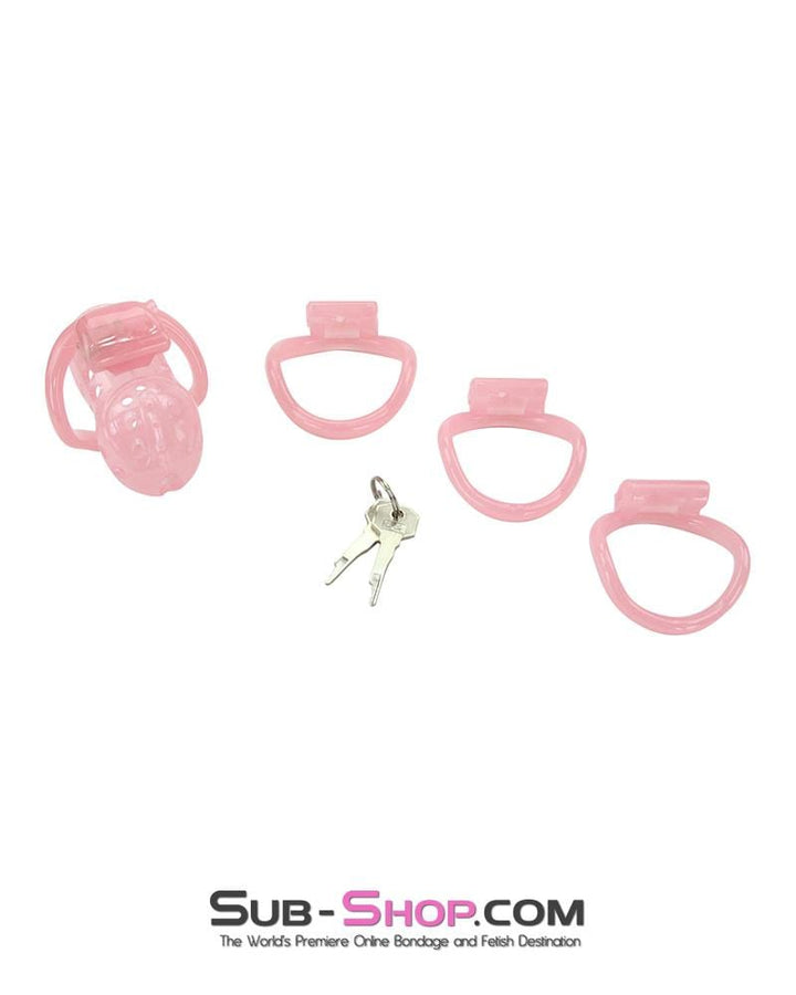 1480AR-SIS      Sissy Boy Toy Pink Short High Security Pin Tumbler Locking Cock Cage Chastity Sissy   , Sub-Shop.com Bondage and Fetish Superstore