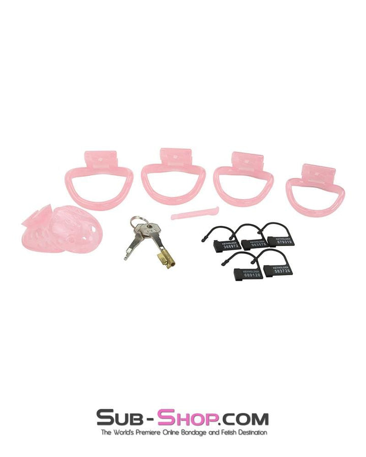 1480AR-SIS      Sissy Boy Toy Pink Short High Security Pin Tumbler Locking Cock Cage Chastity Sissy   , Sub-Shop.com Bondage and Fetish Superstore
