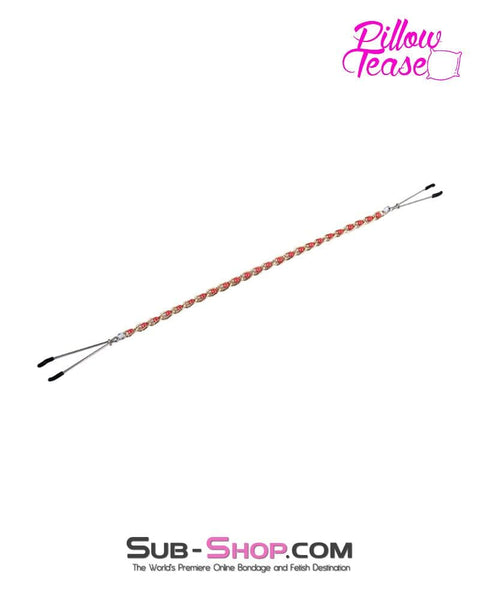 1488RS      Pink Beaded Gold Standard Beaded Jewel Tweezer Clamps - MEGA Deal MEGA Deal   , Sub-Shop.com Bondage and Fetish Superstore