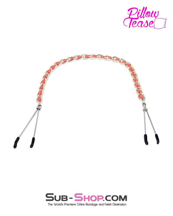 1488RS      Pink Beaded Gold Standard Beaded Jewel Tweezer Clamps - MEGA Deal MEGA Deal   , Sub-Shop.com Bondage and Fetish Superstore