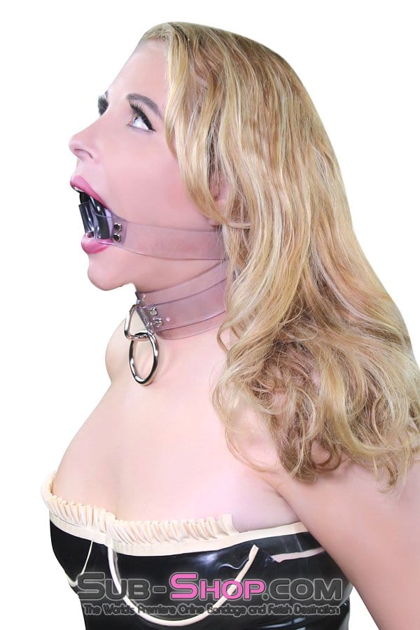 1495A      Clearly Wide Open Luxe Clear PVC Wide Strap Plastic Ring Gag Gags   , Sub-Shop.com Bondage and Fetish Superstore